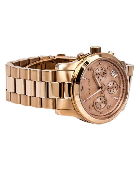 Michael Kors Runway Chronograph Gold Dial Ladies 